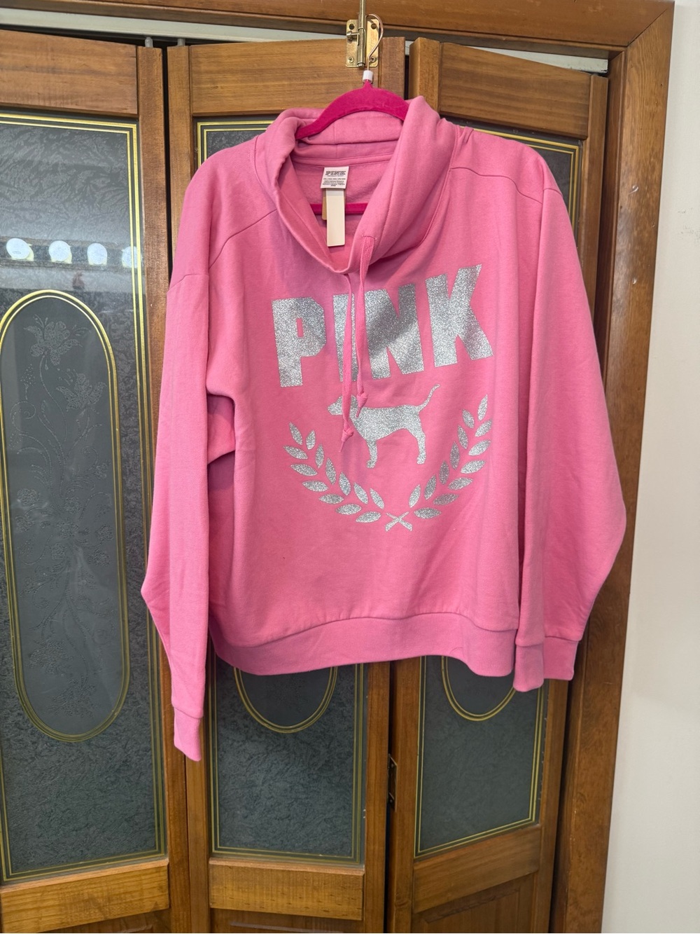 PINK Victoria's Secret Bright Pink Hooded Sweatshirt, BRAND NEW